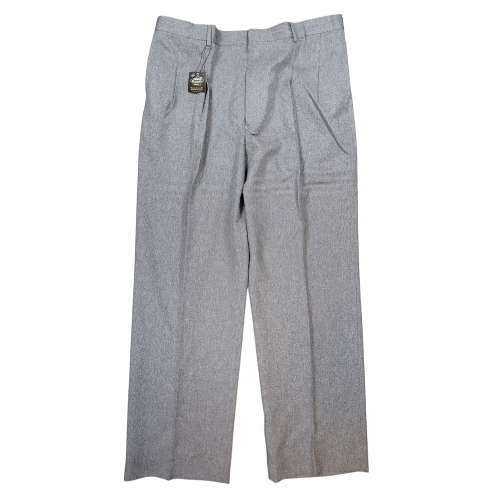 Towncraft Dress Pants Mens 44x34 Grey Excellent Pleated Front Classic Fit